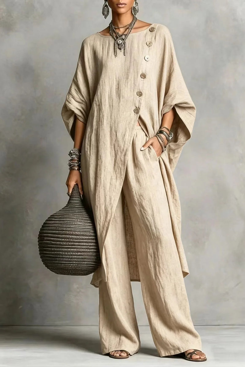 Batwing Sleeve Tunic & Wide Leg Pants Set