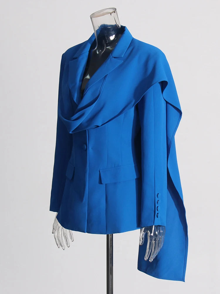 Patchwork Notch Lapel Blazer
