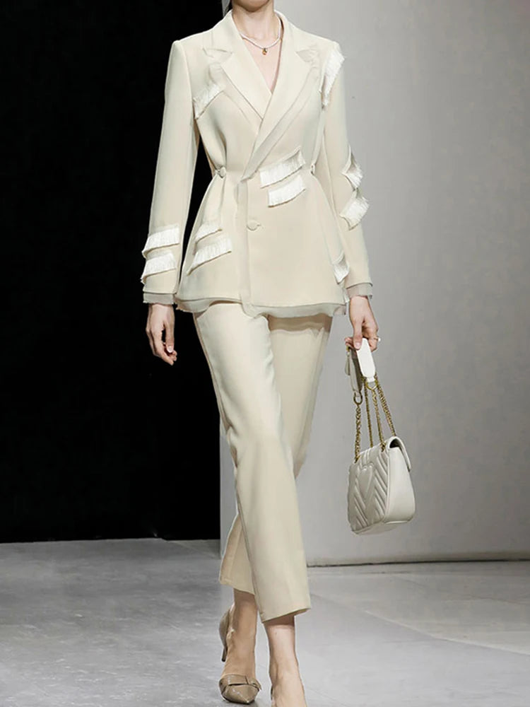 Tassel Lapel Two-Piece Set