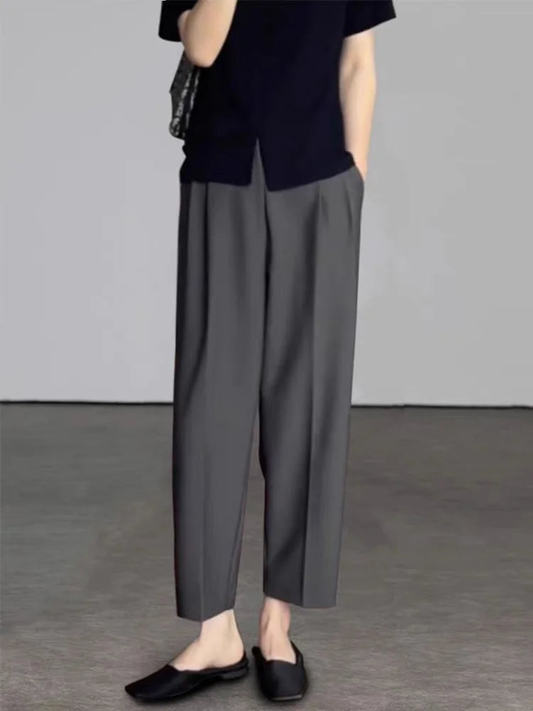 High Waist Harem Ankle Suit Pants
