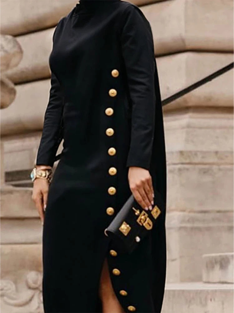 Shawl Collar Maxi Dress