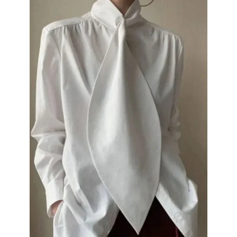 High-Neck Loose Fit Work Shirt
