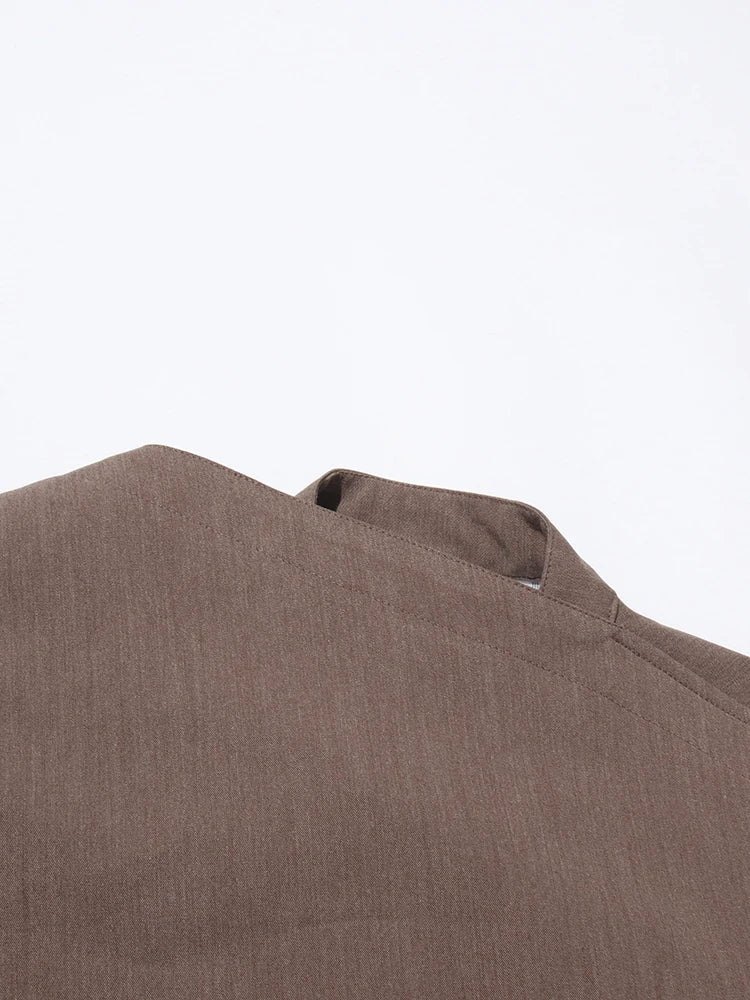 Asymmetric Turtleneck Short Jacket