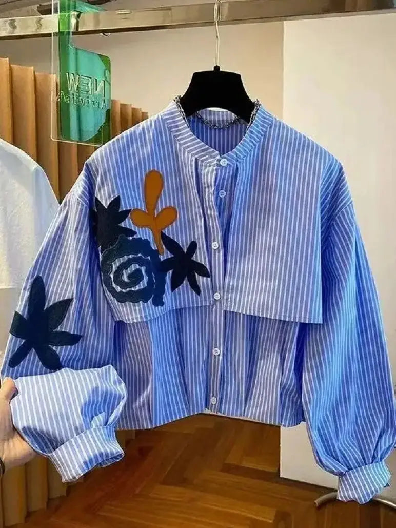Embroidered Round Neck Blouse