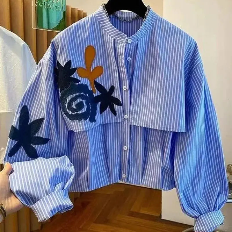 Embroidered Round Neck Blouse