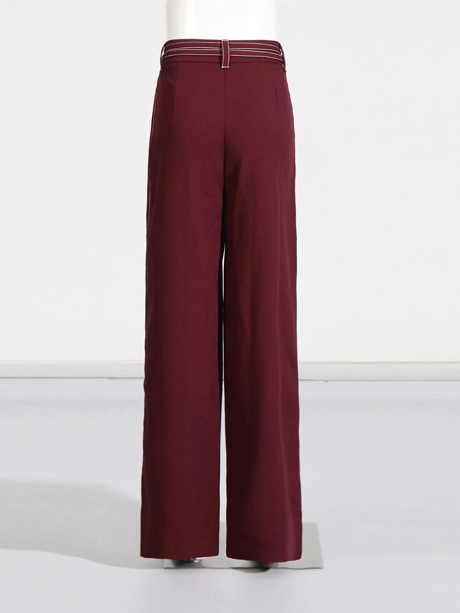 Notch Lapel Top & Straight Trousers Set