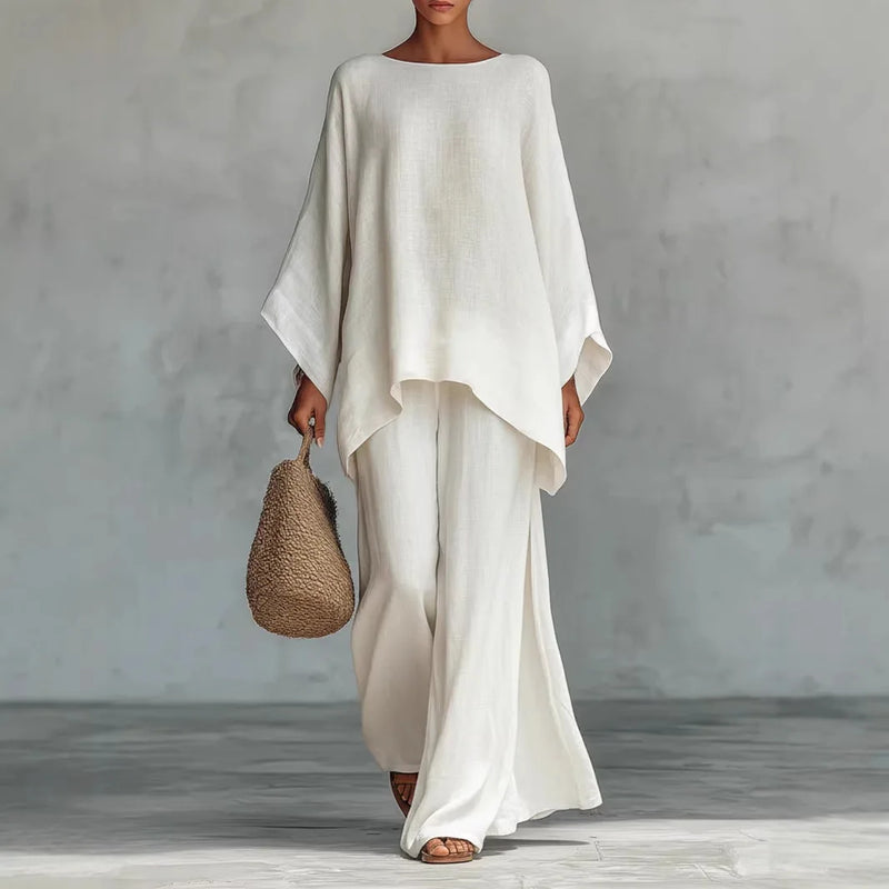 Casual Shirt & Wide Leg Pants Set