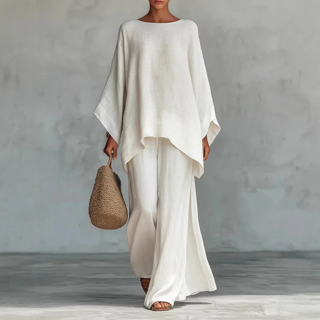 Casual Shirt & Wide Leg Pants Set