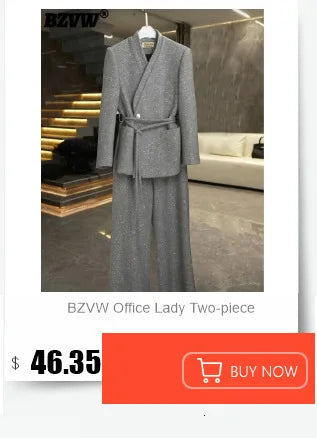 V-Neck Gathered Blazer & Wide-Leg Trousers Set