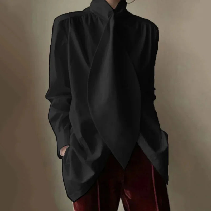 High-Neck Loose Fit Work Shirt