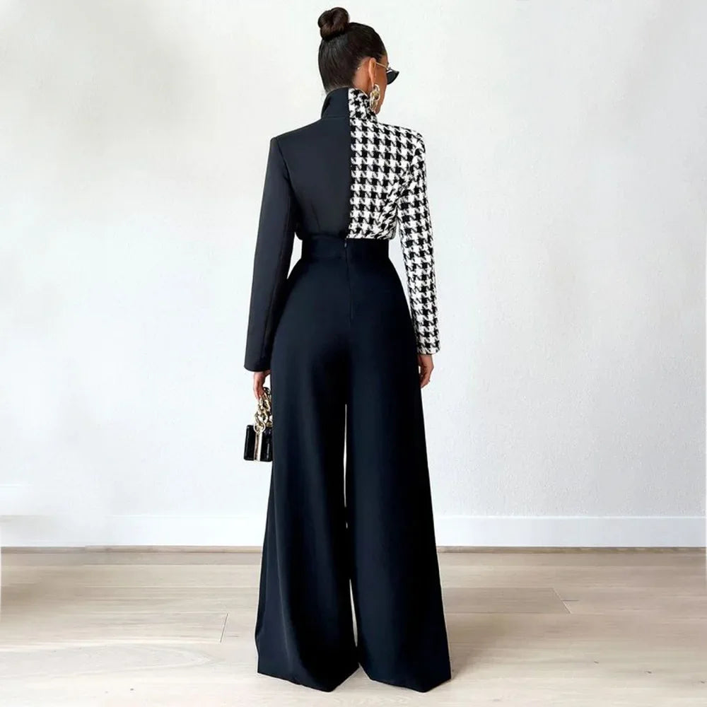 Asymmetric High-Waist Wide-Leg Trousers