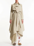 Asymmetric Lace-Up Trench Coat
