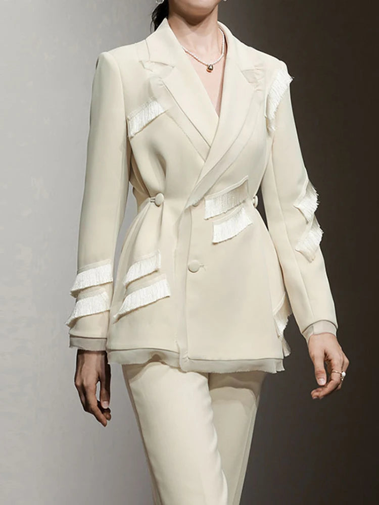Tassel Lapel Two-Piece Set