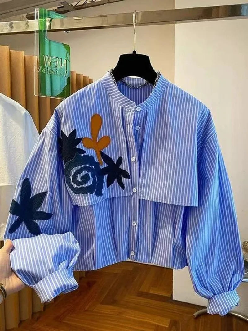 Embroidered Round Neck Blouse