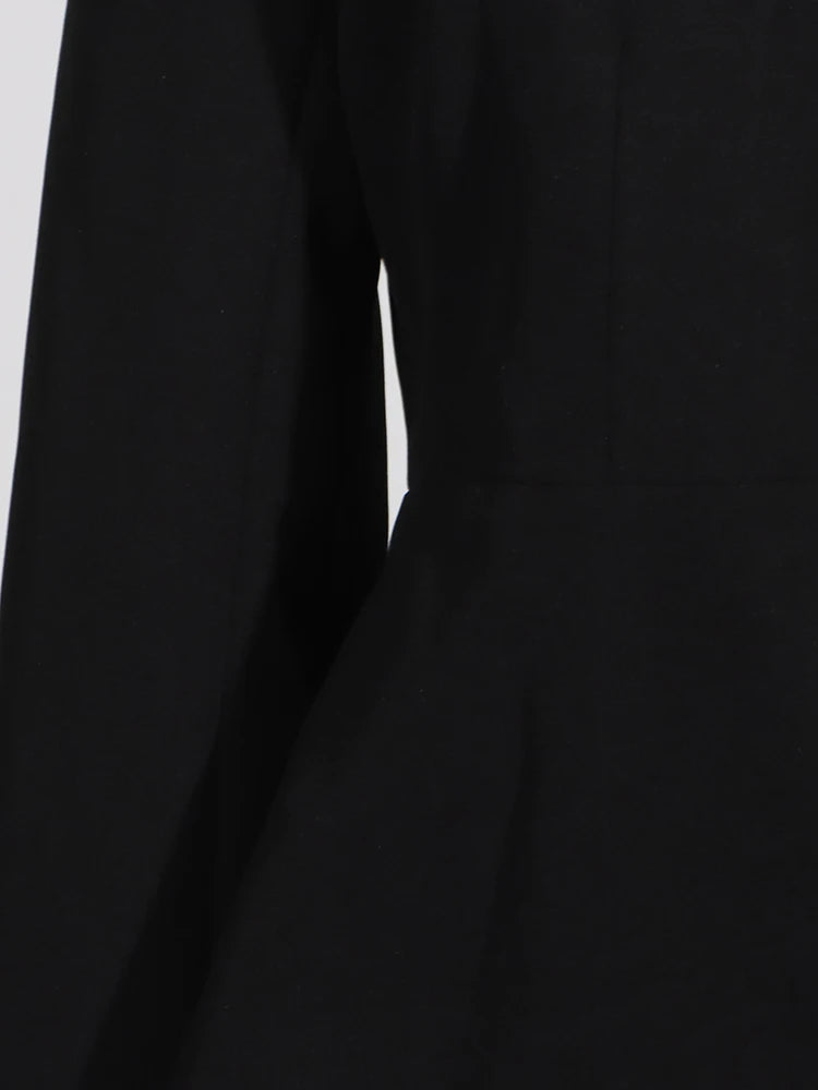 Asymmetric Round-Neck Slim Blazer