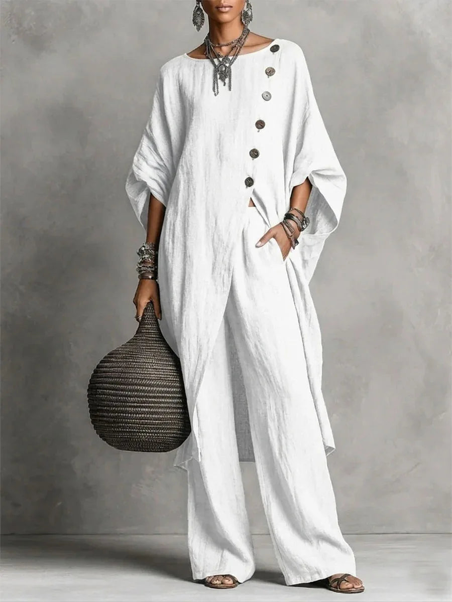 Batwing Sleeve Tunic & Wide Leg Pants Set