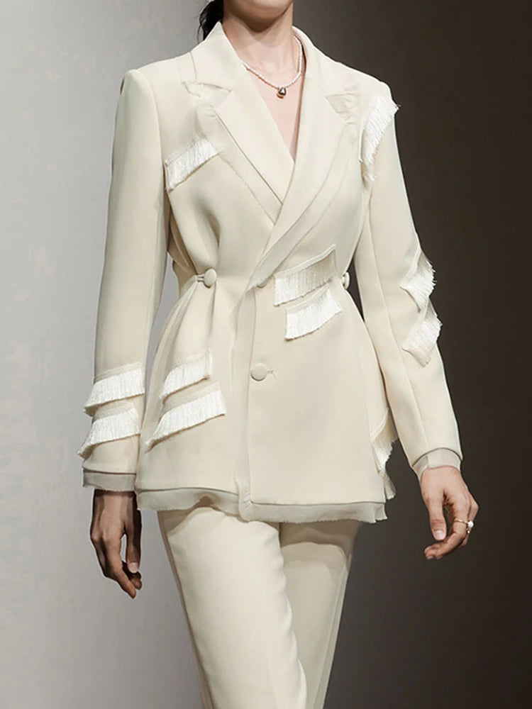 Tassel Lapel Two-Piece Set