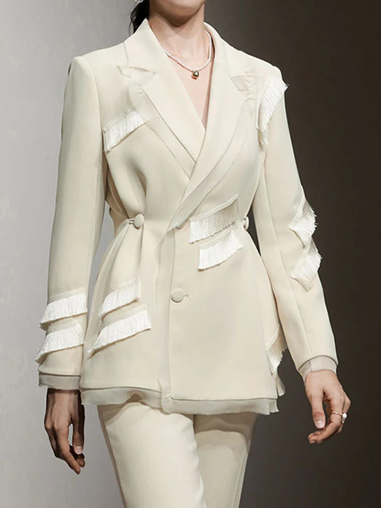 Tassel Lapel Two-Piece Set