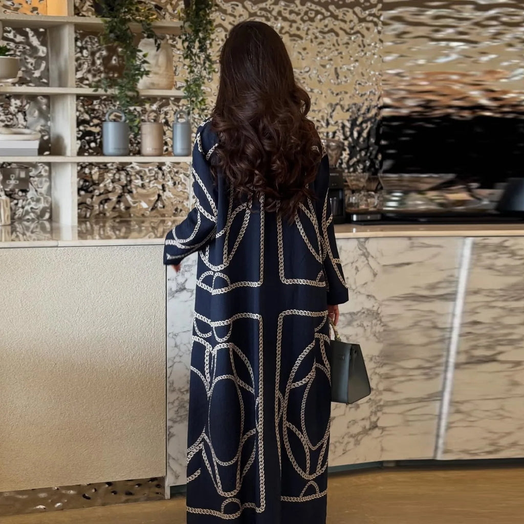 Abaya Cardigan & Wide-Leg Trousers Set
