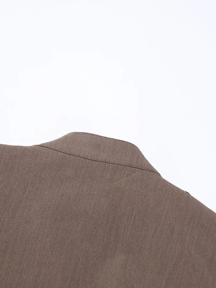 Asymmetric Turtleneck Cropped Jacket