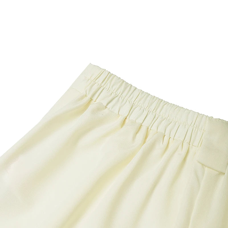 Pleated High-Waist Wide-Leg Palazzo Trousers