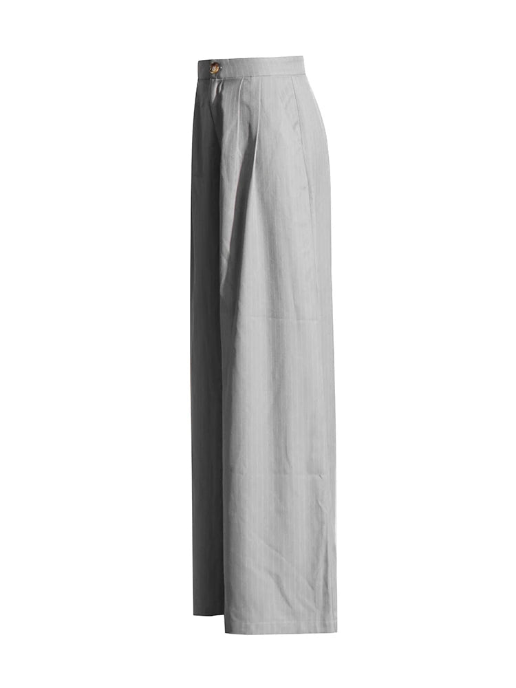 Strapless Hollow-Out Top & Wide-Leg Trousers Set