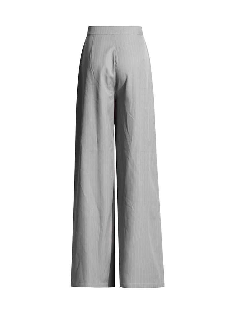Strapless Hollow-Out Top & Wide-Leg Trousers Set