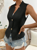 V-Neck Single-Breasted Slim Vest