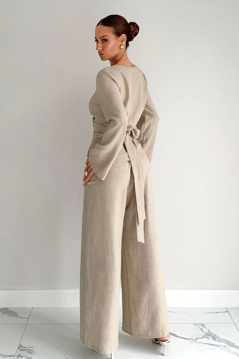 Waist-Cinching Two-Piece Shirt Set