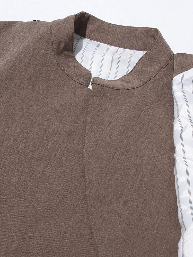 Asymmetric Turtleneck Short Jacket