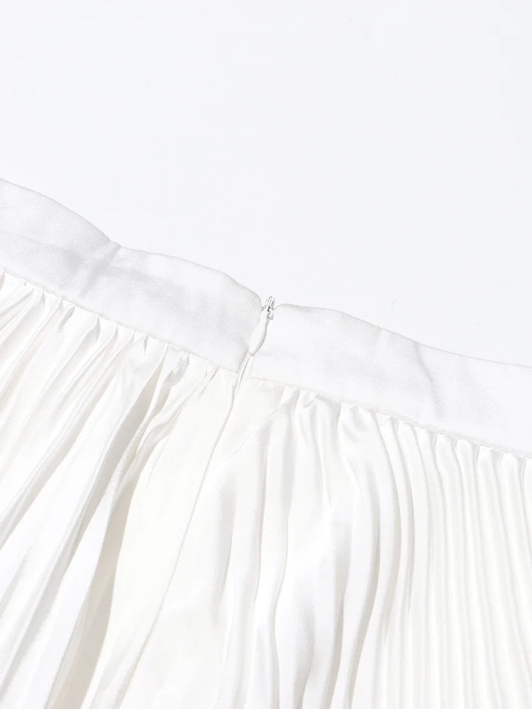 Stand Collar Top & Floor-Length Skirt Set
