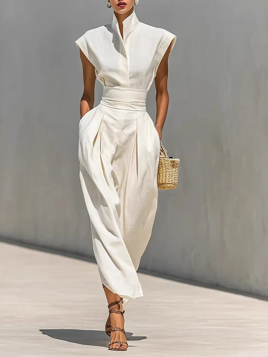 High Waist Midi Skirt & High Neck Top Set