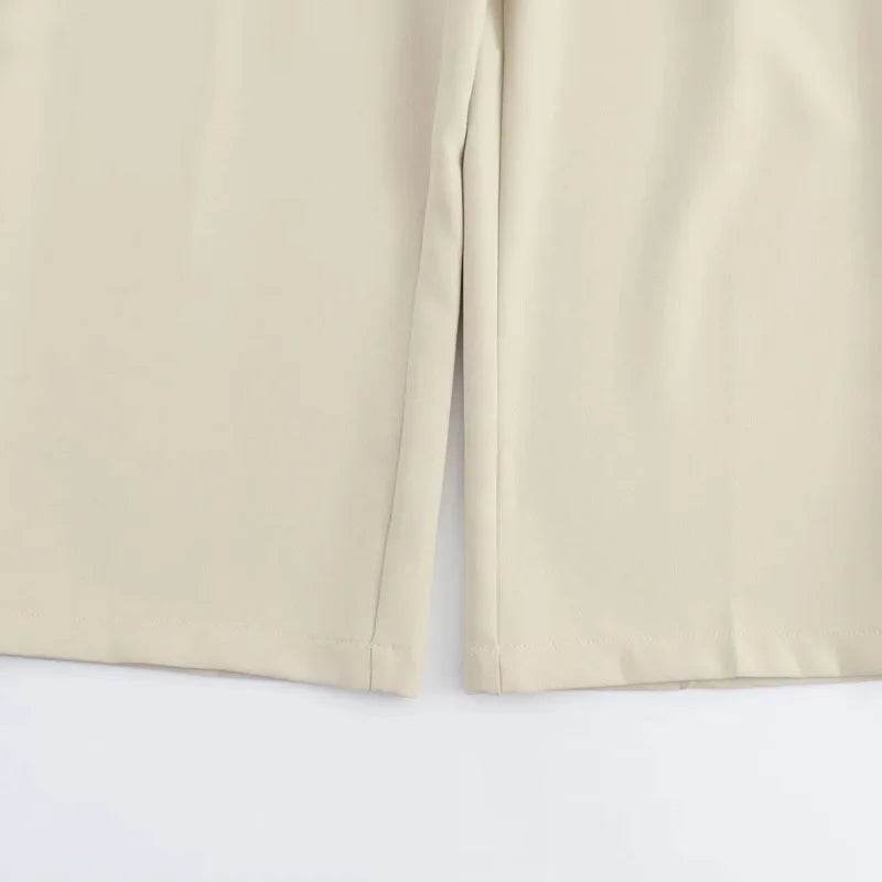 High-Waist Pleated Fluid Wide-Leg Trousers
