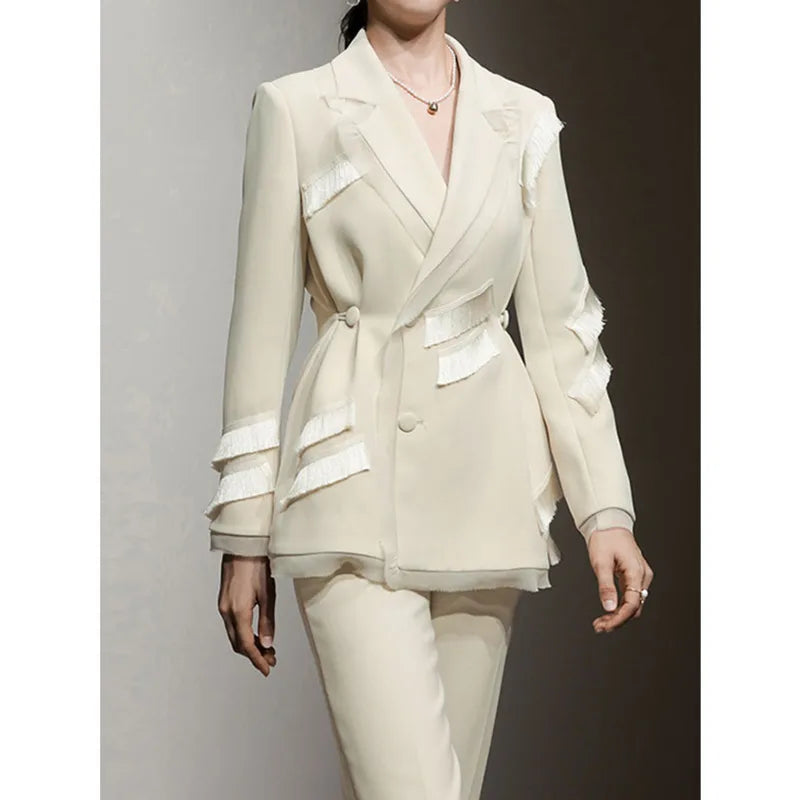 Tassel Lapel Two-Piece Set