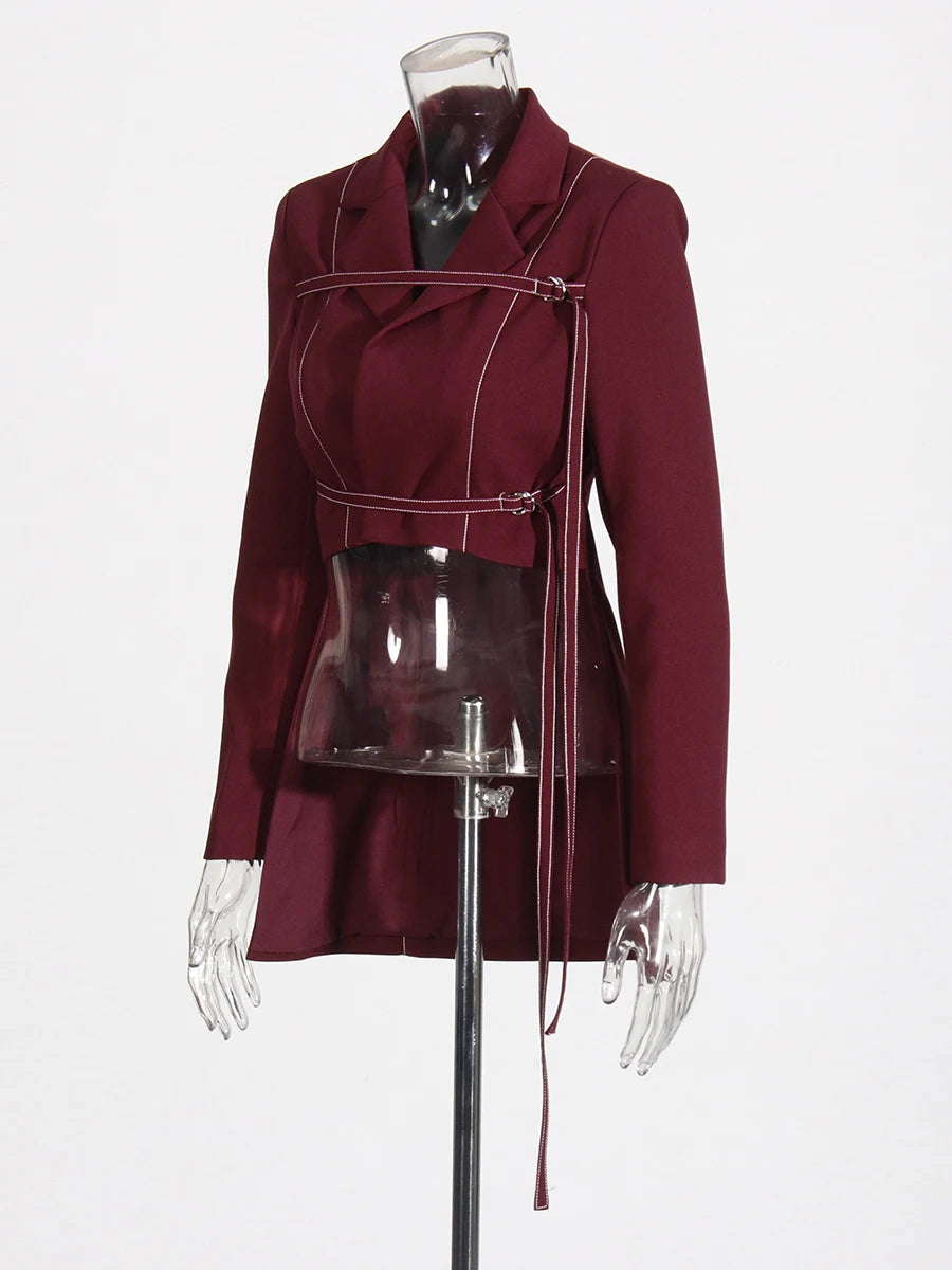 Notch Lapel Top & Straight Trousers Set