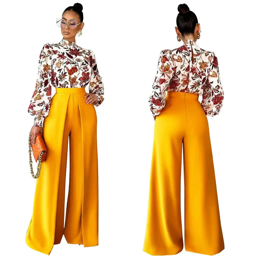 Asymmetric High-Waist Wide-Leg Trousers
