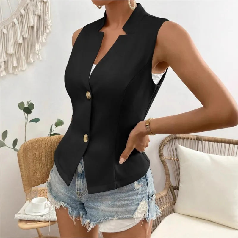V-Neck Single-Breasted Slim Vest