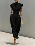 High Waist Midi Skirt & High Neck Top Set