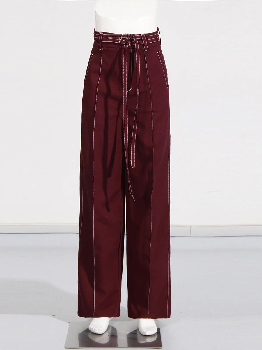 Notch Lapel Top & Straight Trousers Set