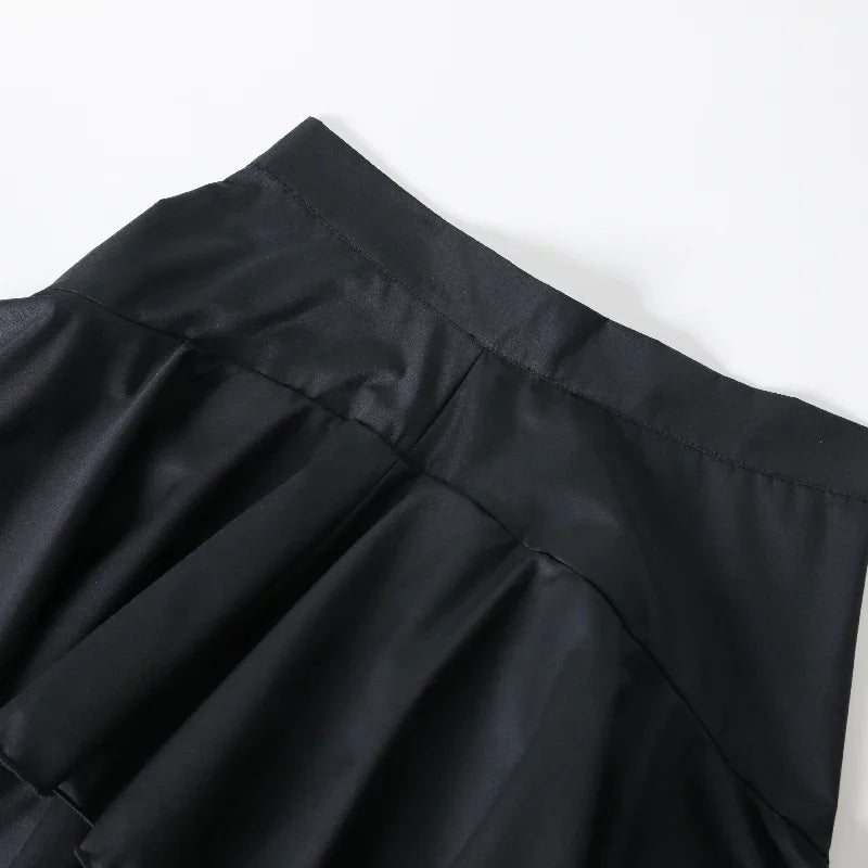 Tiered Falbala A-Line Midi Skirt