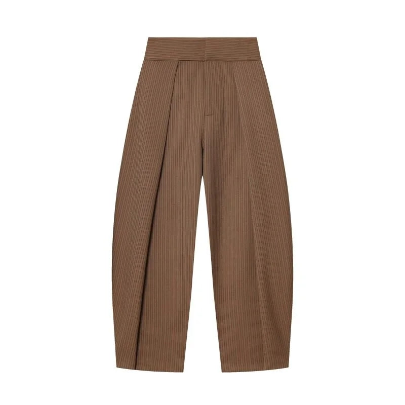 Wide Leg Pleated Trousers