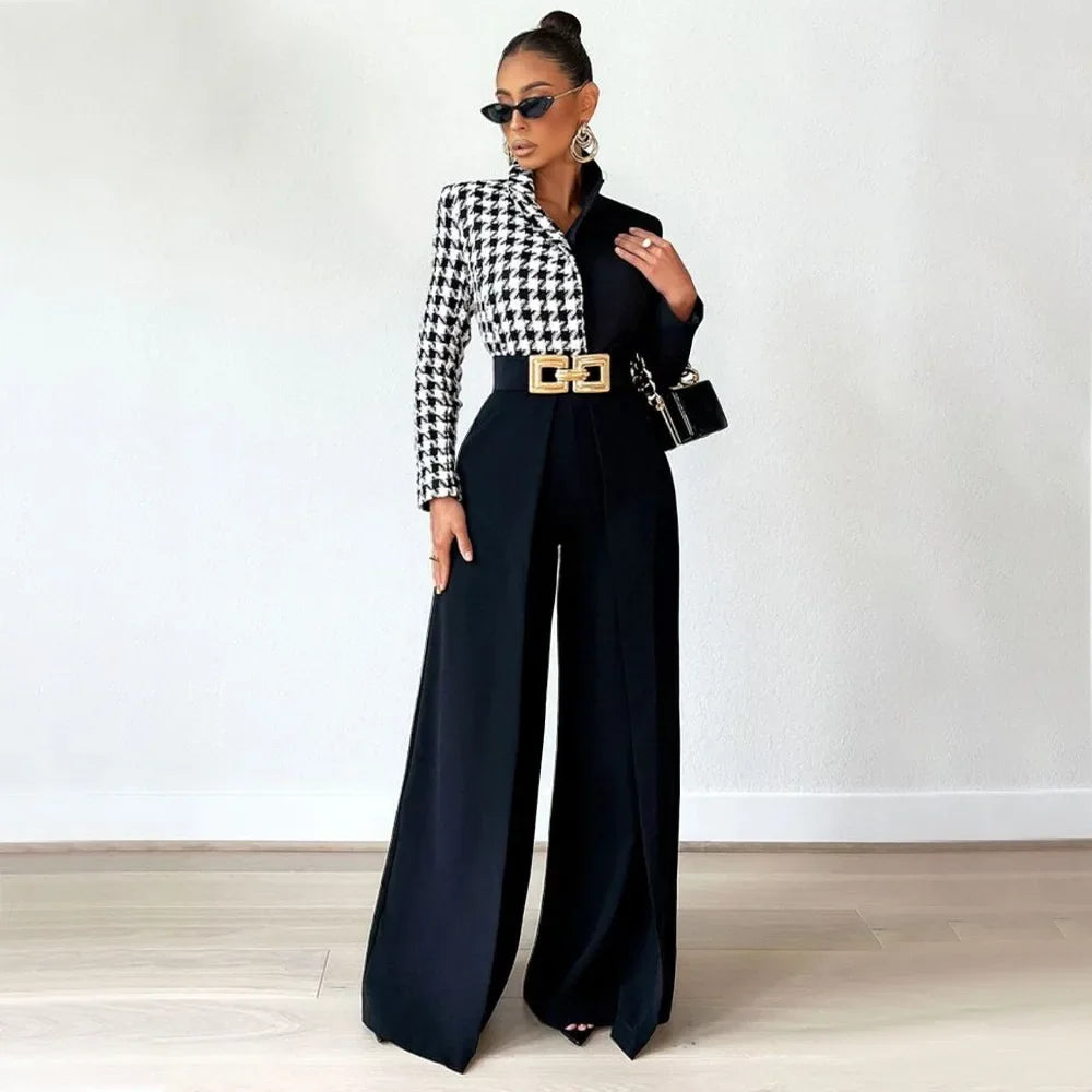 Asymmetric High-Waist Wide-Leg Trousers