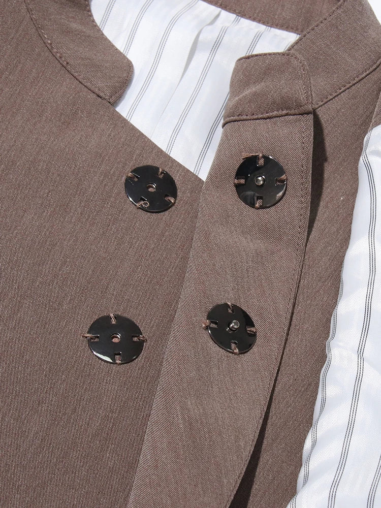 Asymmetric Turtleneck Cropped Jacket