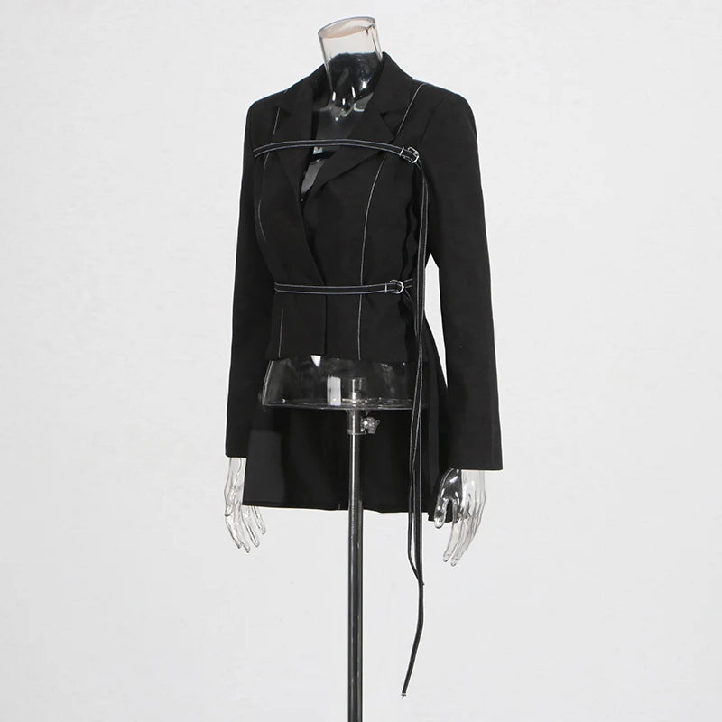 Notch Lapel Top & Straight Trousers Set