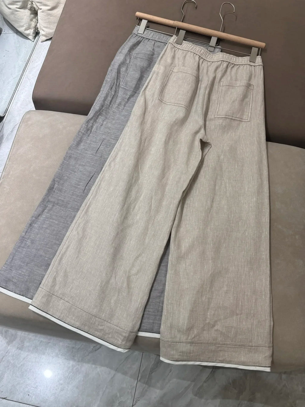 Linen Beaded Two-Piece Set