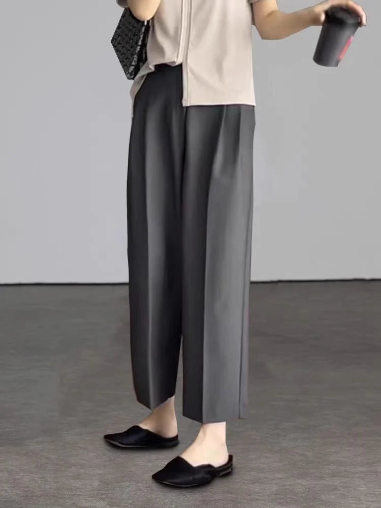 High Waist Harem Ankle Suit Pants