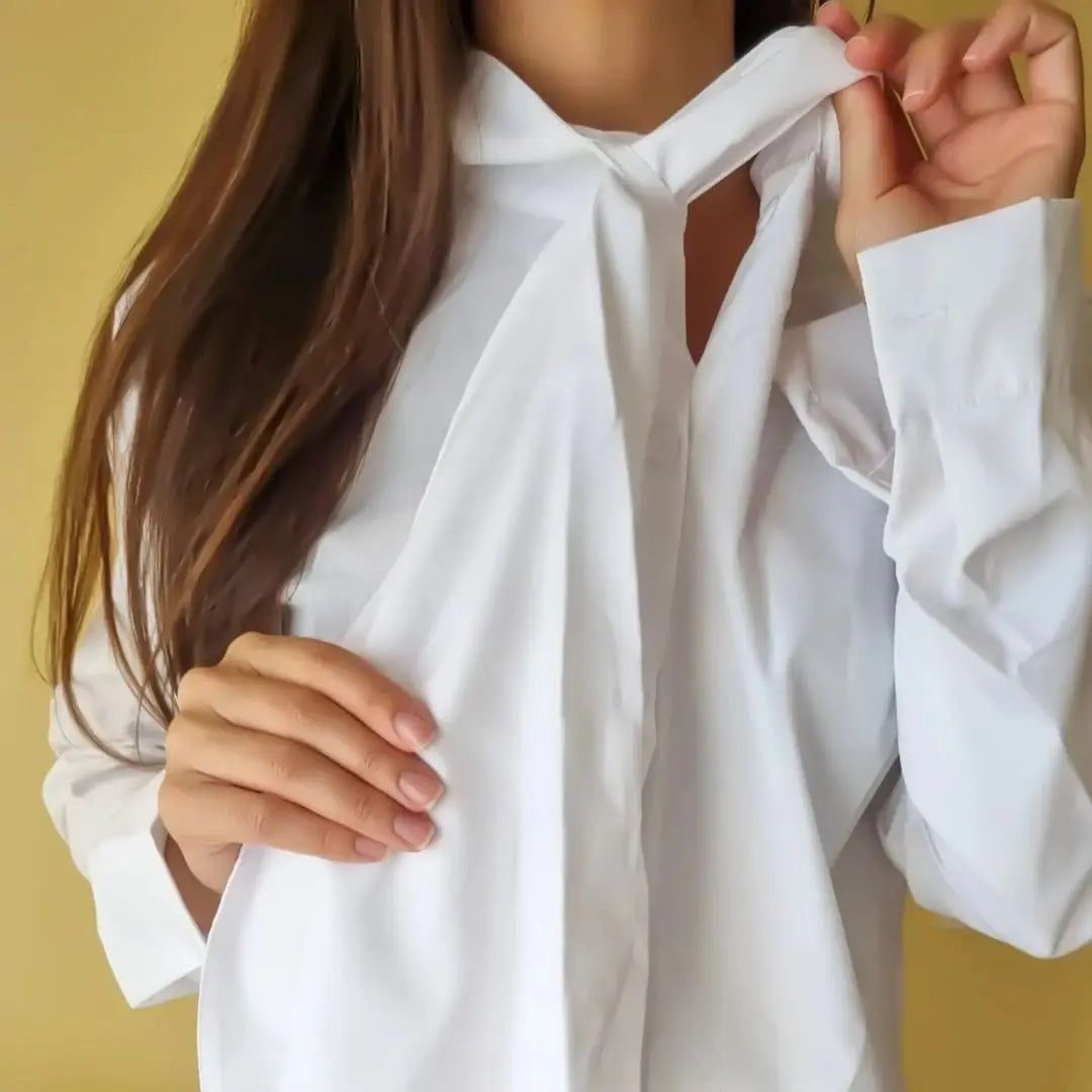 High-Neck Loose Fit Work Shirt