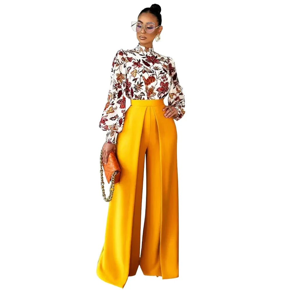 Asymmetric High-Waist Wide-Leg Trousers