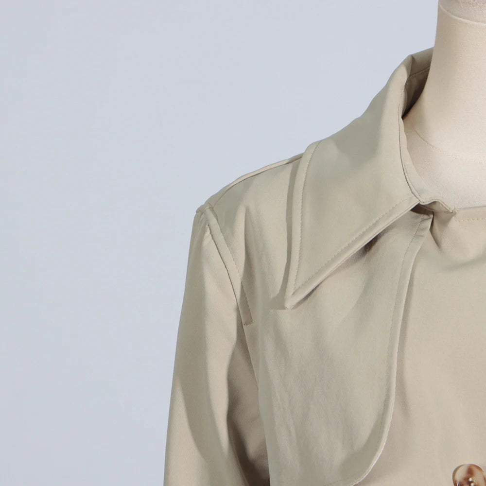 Asymmetric Lace-Up Trench Coat