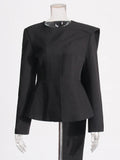 Asymmetric Slim Tunic Blazer